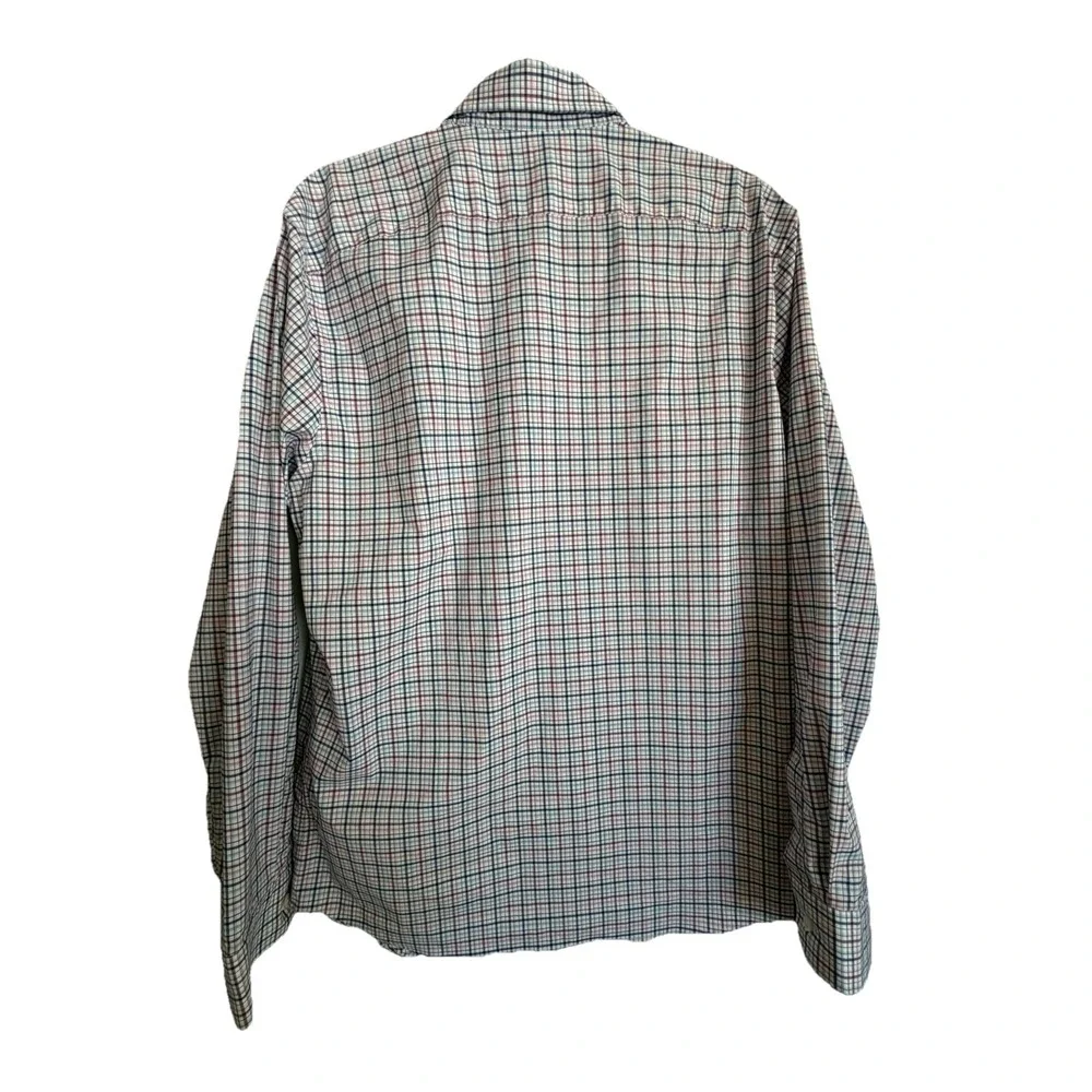 Banana Republic Men's Multicolor Plaid Slim Flex Fit Button-Up Shirt L